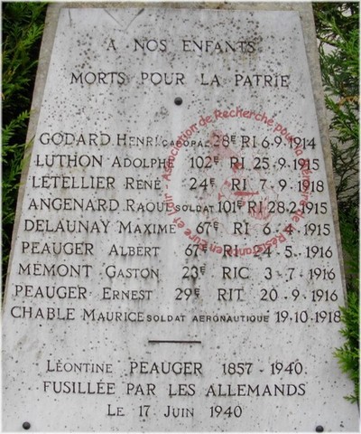 Photographie du Monument aux Morts de Luray