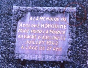 Plaque d'Adolphe HONORINE