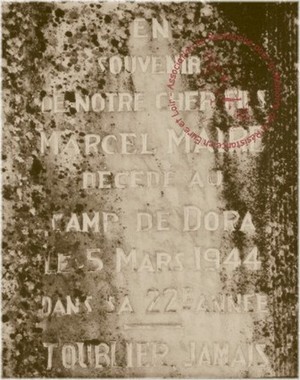 Plaque en mémoire de Marcel MAIRE