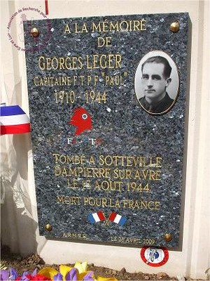Photographie de la stèle de Georges LEGER