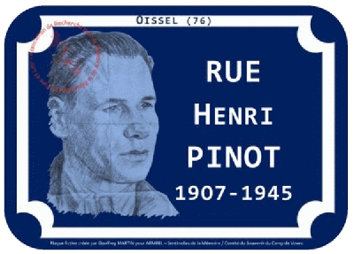Plaque de rue 'Henri PINOT'